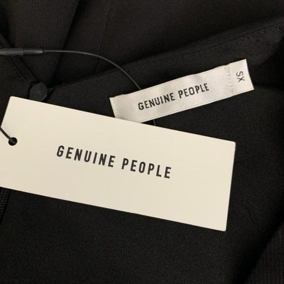 Genuine People Fit n Flare Surplice Dress XS Black Lined Pockets Zipper NEW - Picture 7 of 7